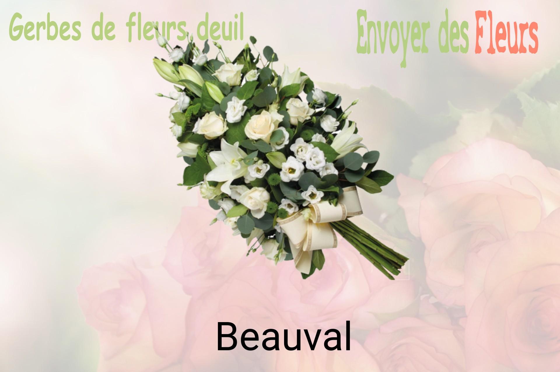 Gerbe de fleurs de deuil livrée à Beauval